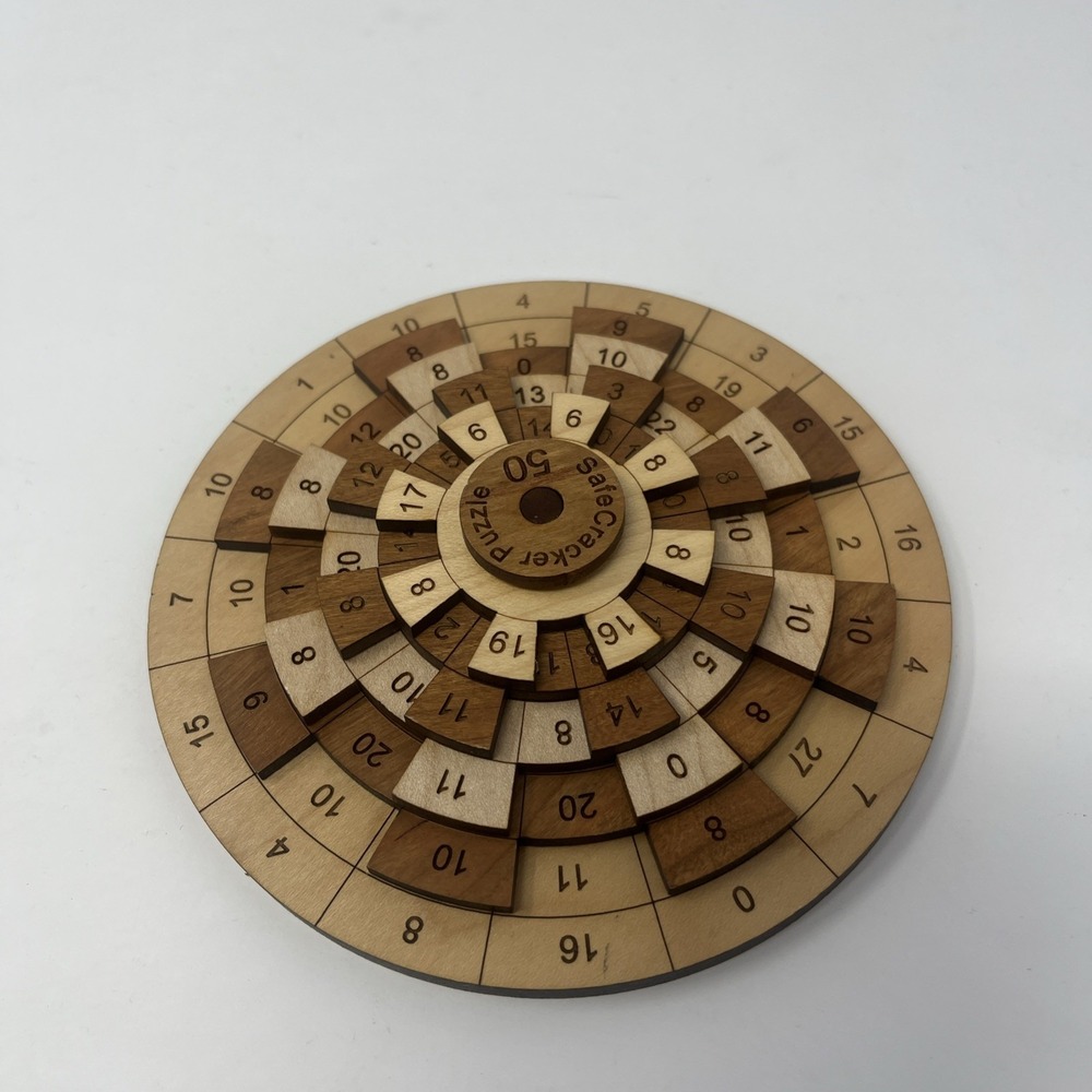Safecracker 50 Wooden Math Dial Puzzle Handmade Brain Teaser Creative Crafthouse
